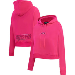 Los Angeles Chargers Pro Standard Women's Triple Pink Cropped Pullover Hoodie | NFL