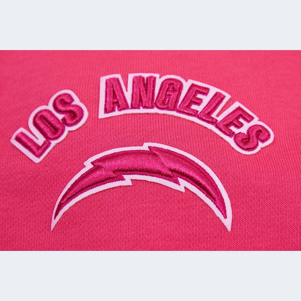 Los Angeles Chargers Pro Standard Women's Triple Pink Cropped Pullover Hoodie | NFL