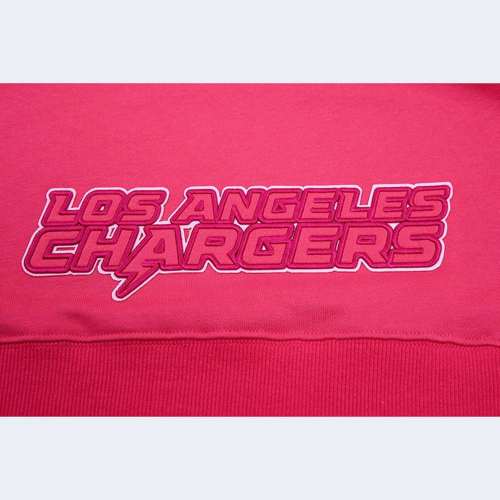 Los Angeles Chargers Pro Standard Women's Triple Pink Cropped Pullover Hoodie | NFL