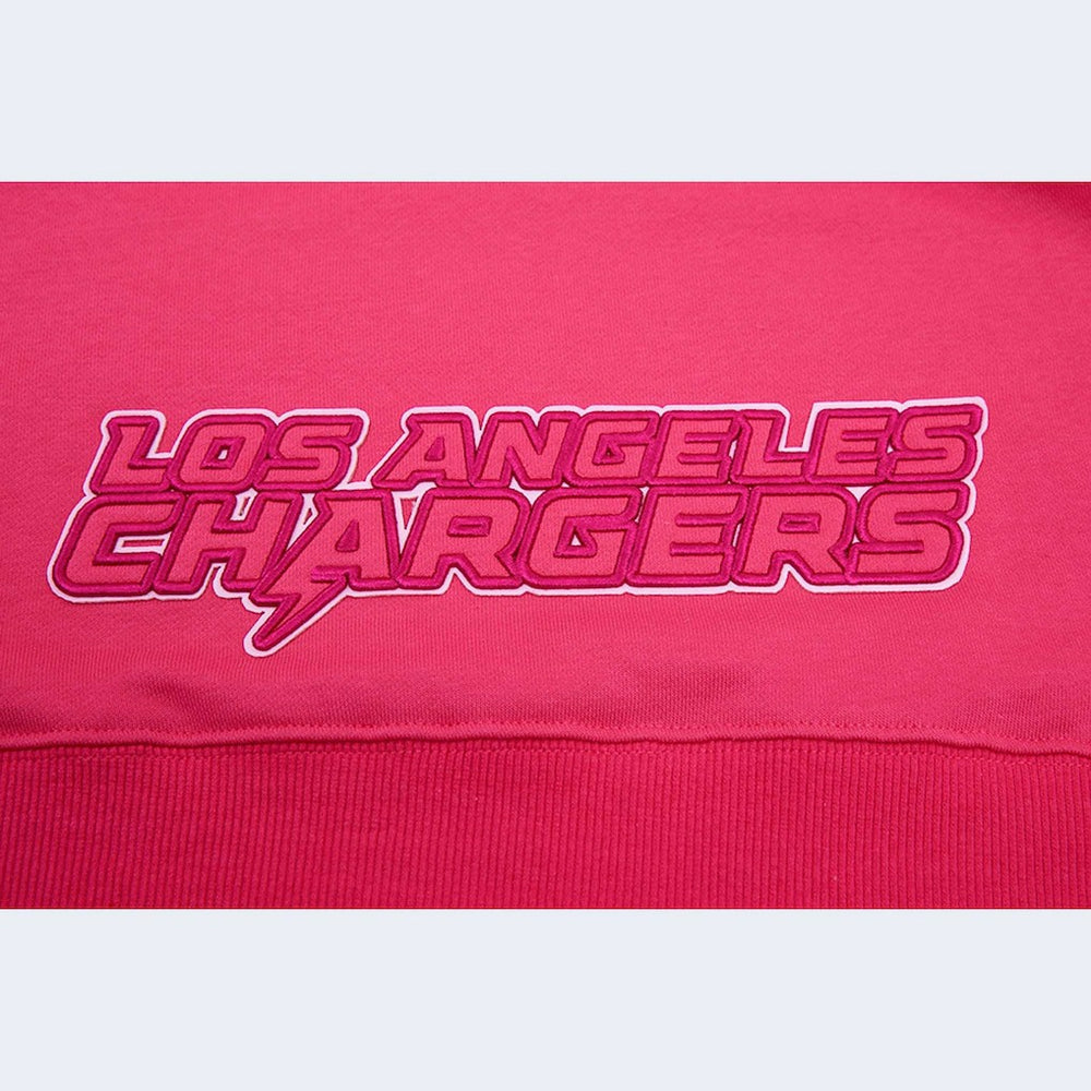 Los Angeles Chargers Pro Standard Women's Triple Pink Cropped Pullover Hoodie | NFL