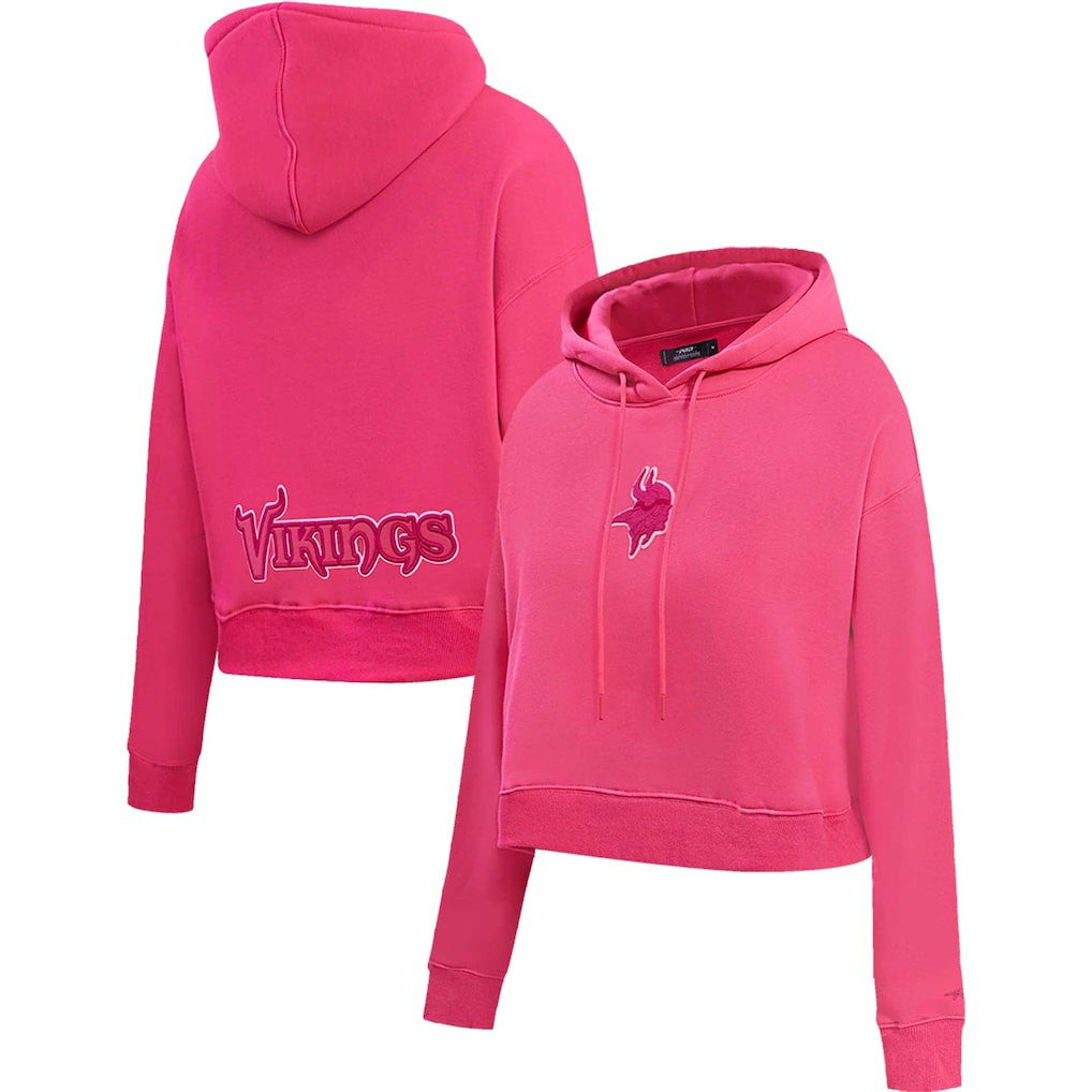 Minnesota Vikings Pro Standard Women's Triple Pink Cropped Pullover Hoodie | NFL
