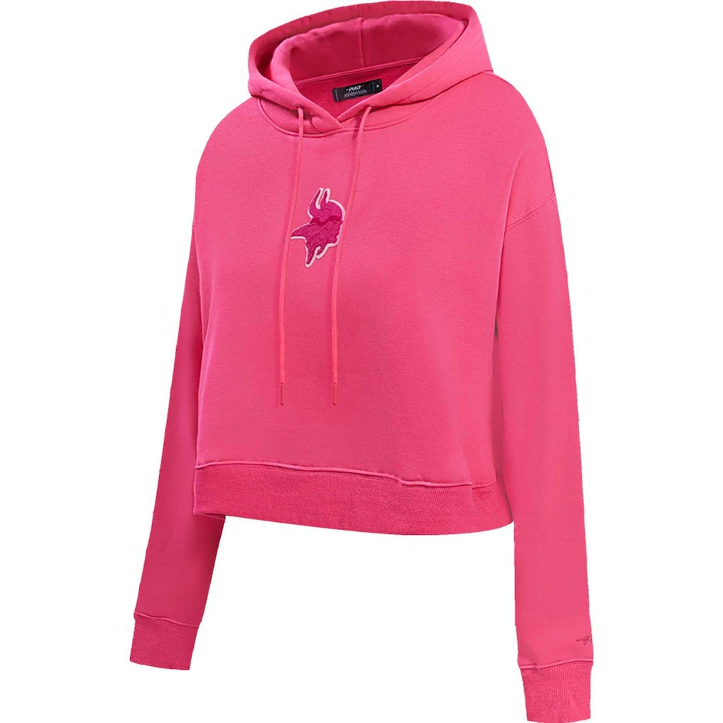 Minnesota Vikings Pro Standard Women's Triple Pink Cropped Pullover Hoodie | NFL