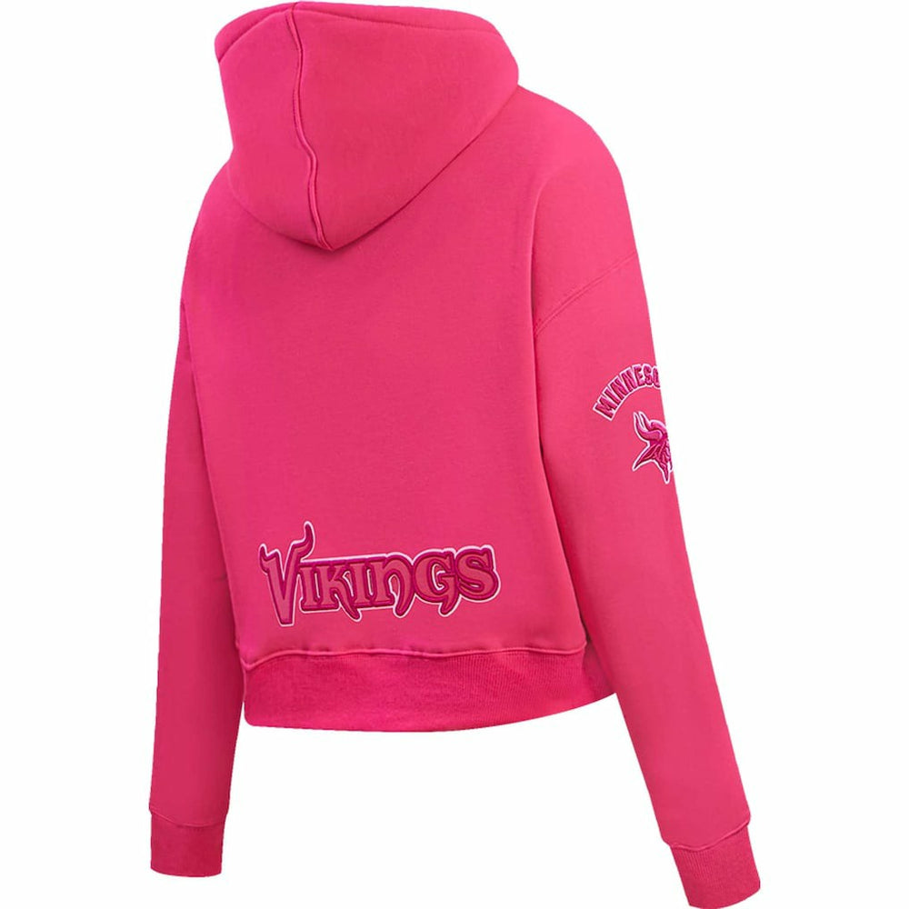 Minnesota Vikings Pro Standard Women's Triple Pink Cropped Pullover Hoodie | NFL