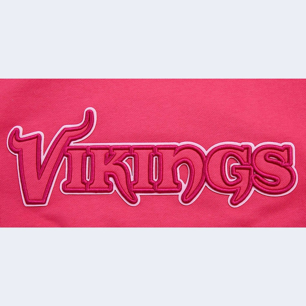 Minnesota Vikings Pro Standard Women's Triple Pink Cropped Pullover Hoodie | NFL