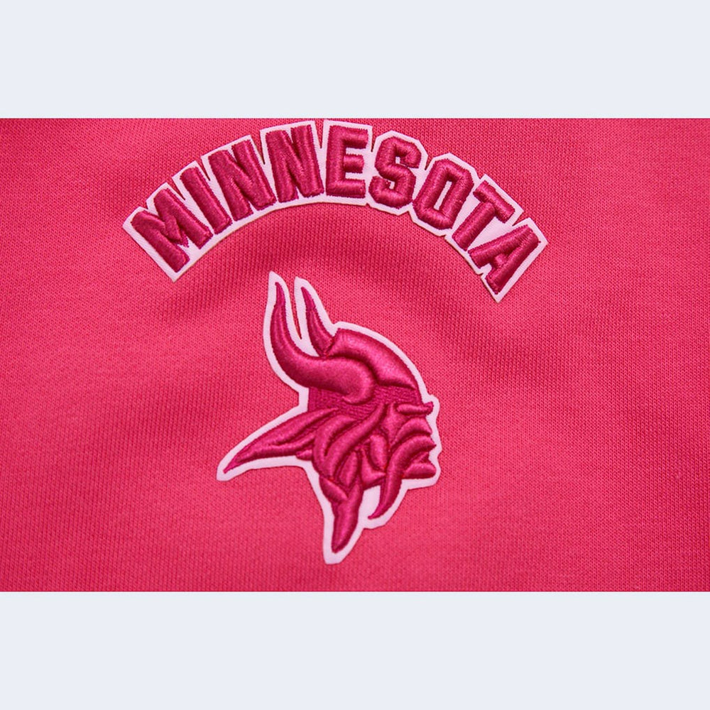 Minnesota Vikings Pro Standard Women's Triple Pink Cropped Pullover Hoodie | NFL