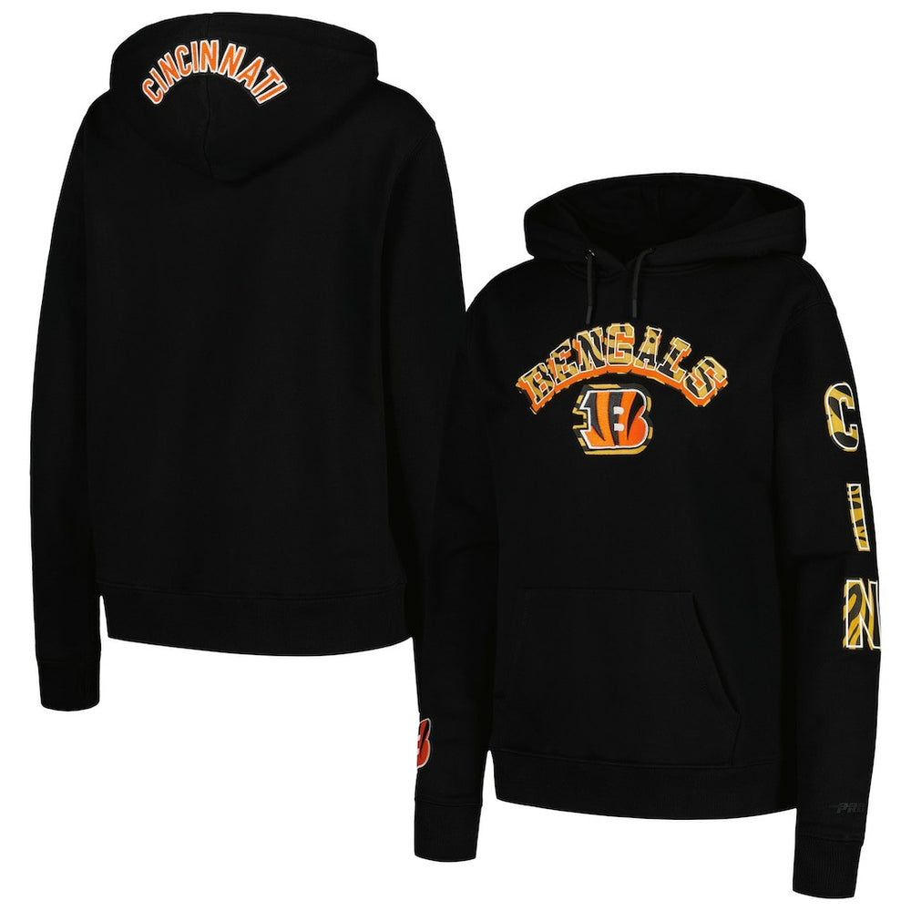 Cincinnati Bengals Pro Standard Women's Animal Print Fleece Pullover Hoodie Black | NFL