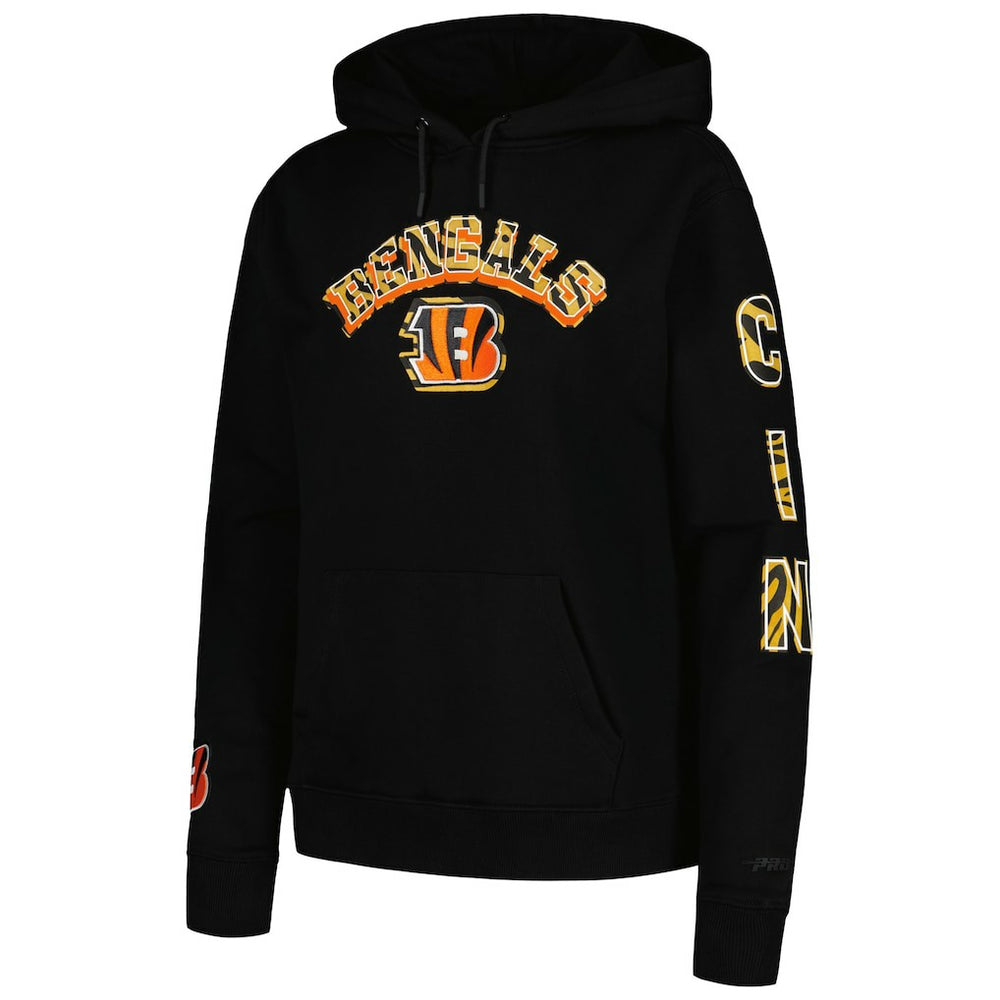 Cincinnati Bengals Pro Standard Women's Animal Print Fleece Pullover Hoodie Black | NFL