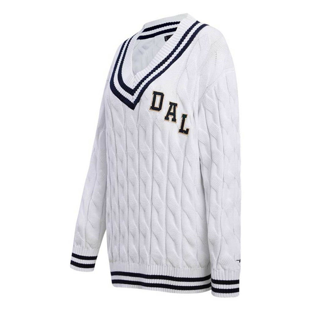 Dallas Cowboys Pro Standard Women's Prep V-Neck Pullover Sweater White | NFL