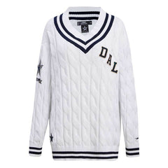 Dallas Cowboys Pro Standard Women's Prep V-Neck Pullover Sweater White | NFL
