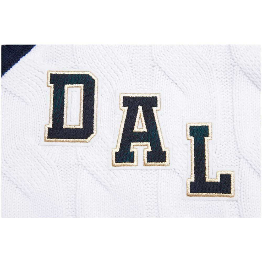 Dallas Cowboys Pro Standard Women's Prep V-Neck Pullover Sweater White | NFL