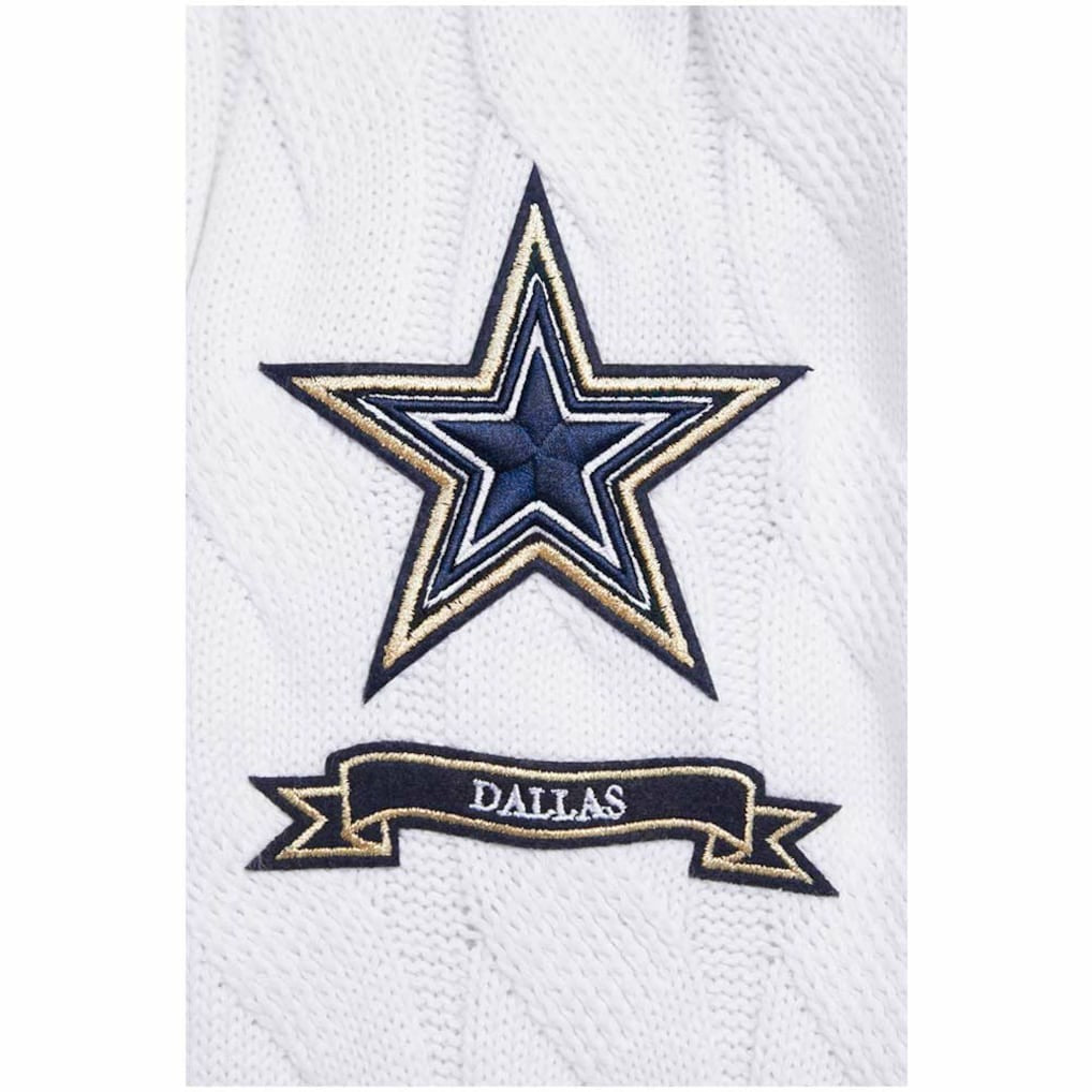 Dallas Cowboys Pro Standard Women's Prep V-Neck Pullover Sweater White | NFL