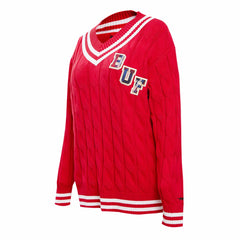Buffalo Bills Pro Standard Women's Prep V-Neck Pullover Sweater Red | NFL