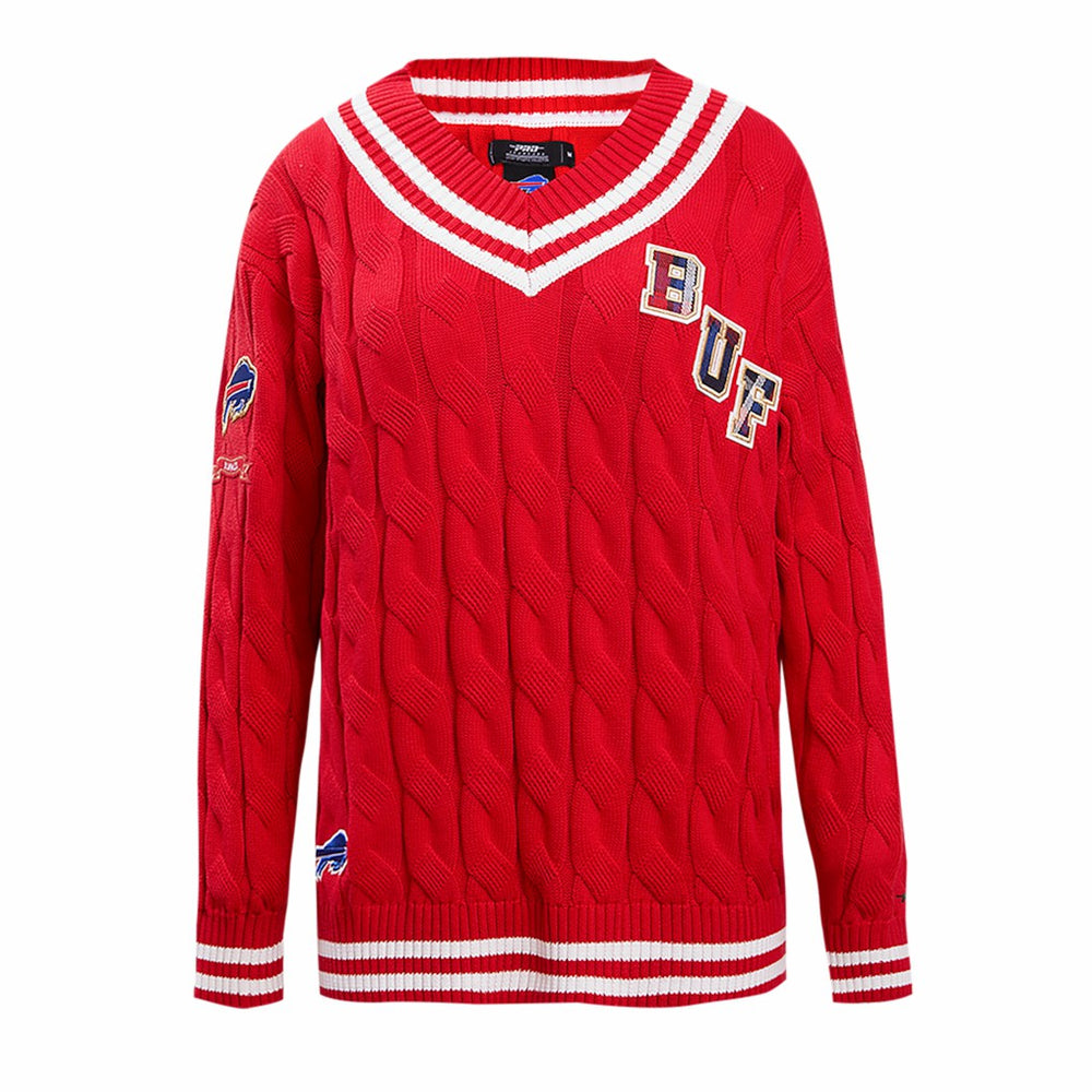 Buffalo Bills Pro Standard Women's Prep V-Neck Pullover Sweater Red | NFL