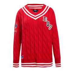 Buffalo Bills Pro Standard Women's Prep V-Neck Pullover Sweater Red | NFL