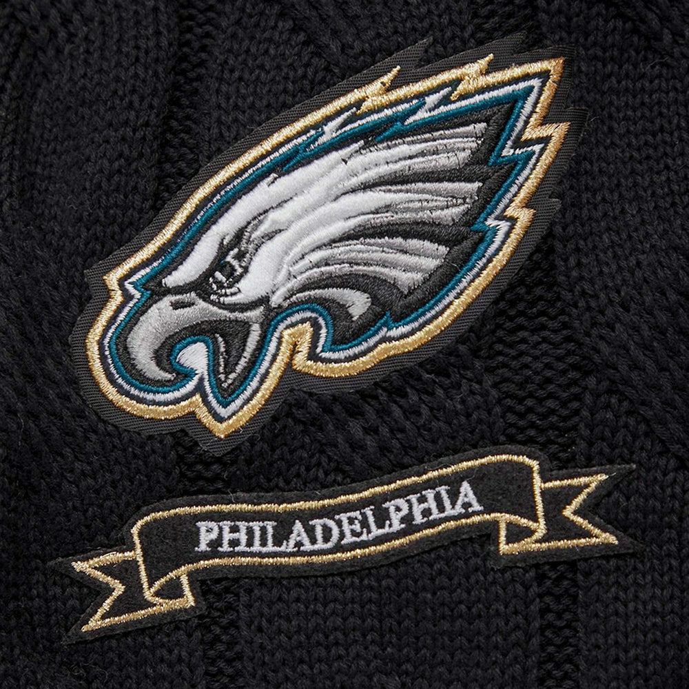 Philadelphia Eagles Pro Standard Women's Prep V-Neck Pullover Sweater Black | NFL