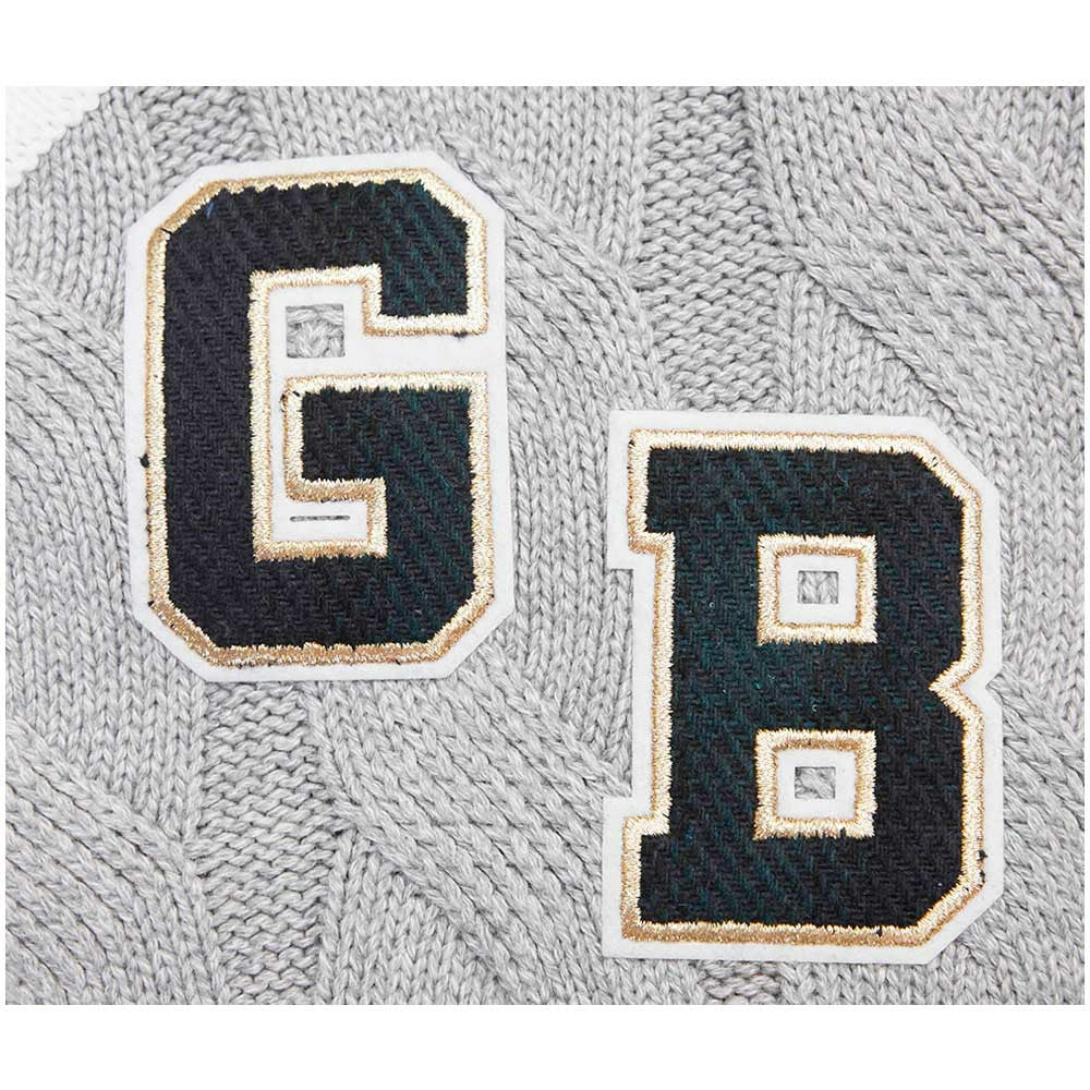 Green Bay Packers Pro Standard Women's Prep V-Neck Pullover Sweater Heather Gray | NFL