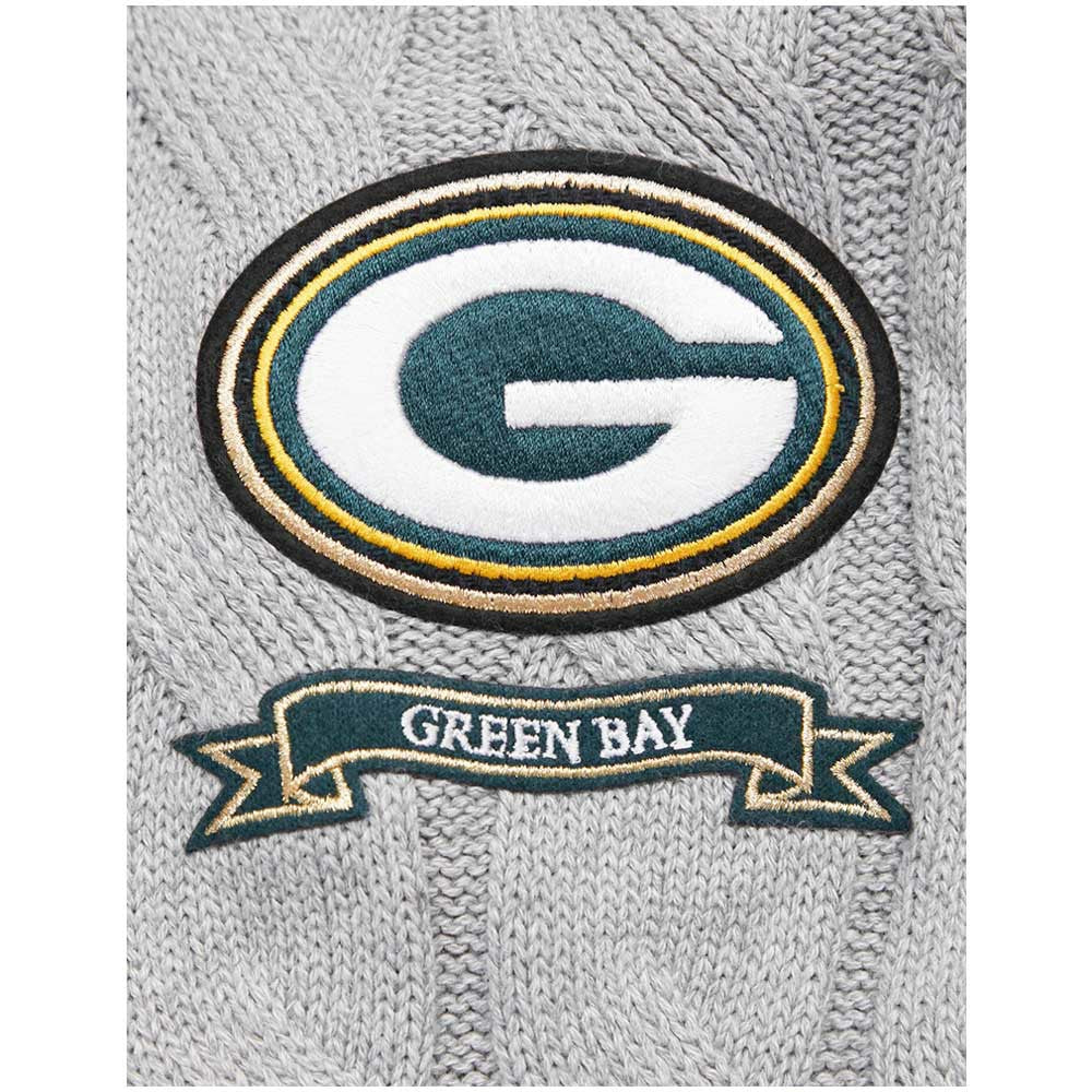 Green Bay Packers Pro Standard Women's Prep V-Neck Pullover Sweater Heather Gray | NFL