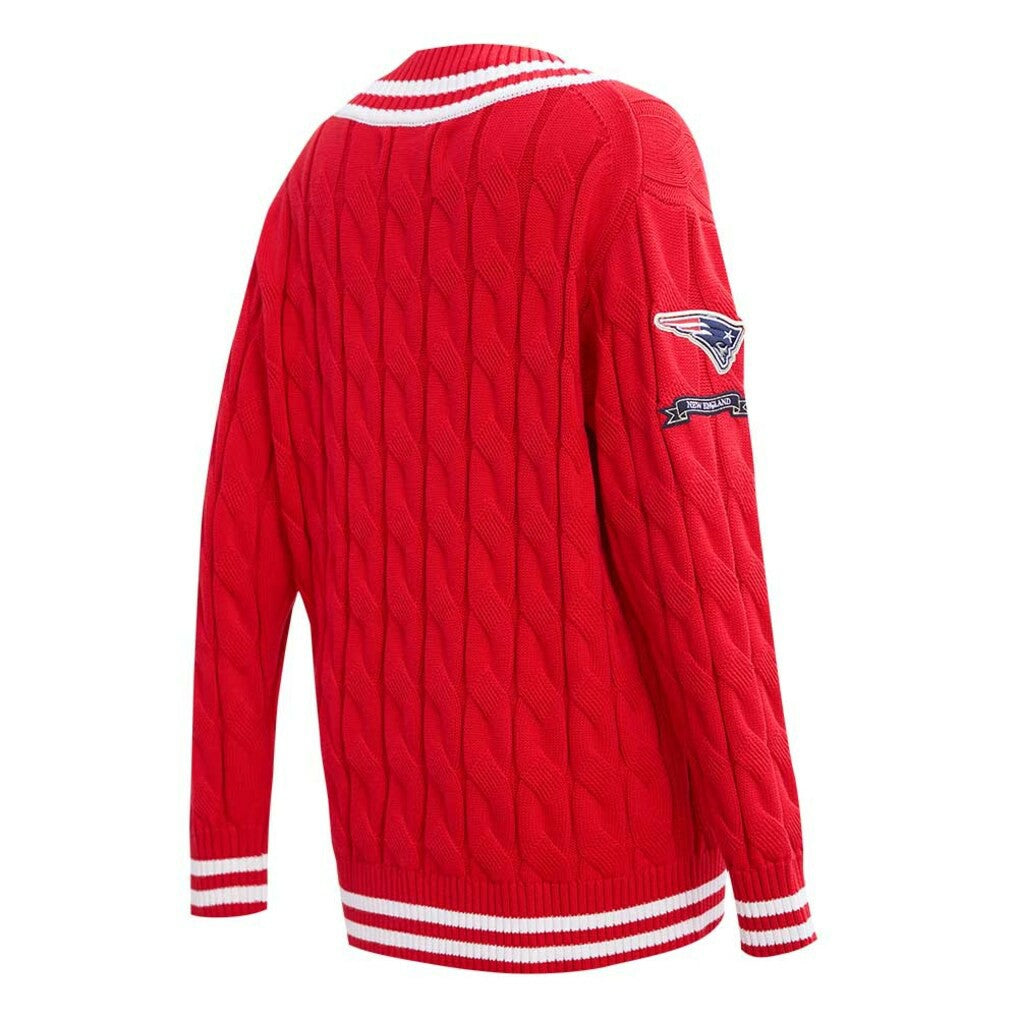 New England Patriots Pro Standard Women's Prep V-Neck Pullover Sweater Red | NFL
