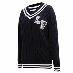 Las Vegas Raiders Pro Standard Women's Prep V-Neck Pullover Sweater Black | NFL