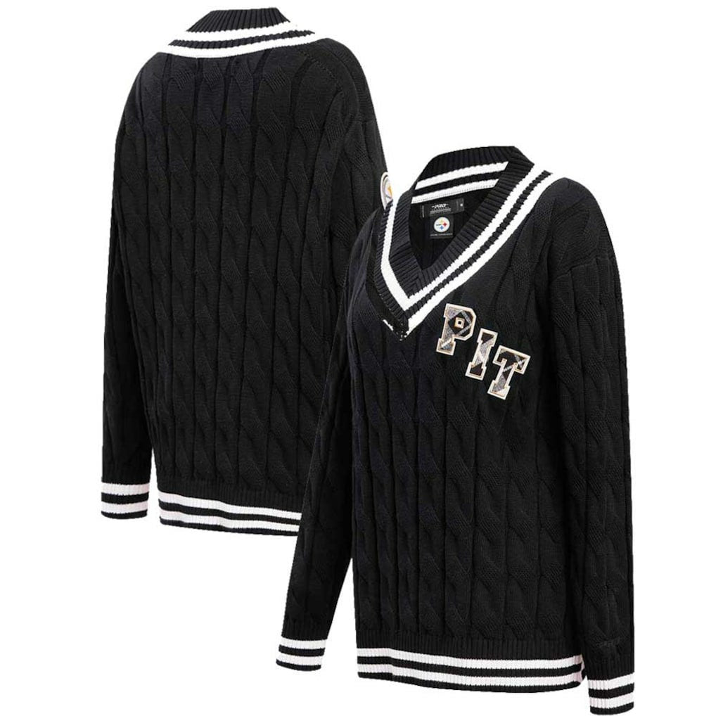 Pittsburgh Steelers Pro Standard Women's Prep V-Neck Pullover Sweater Black | NFL