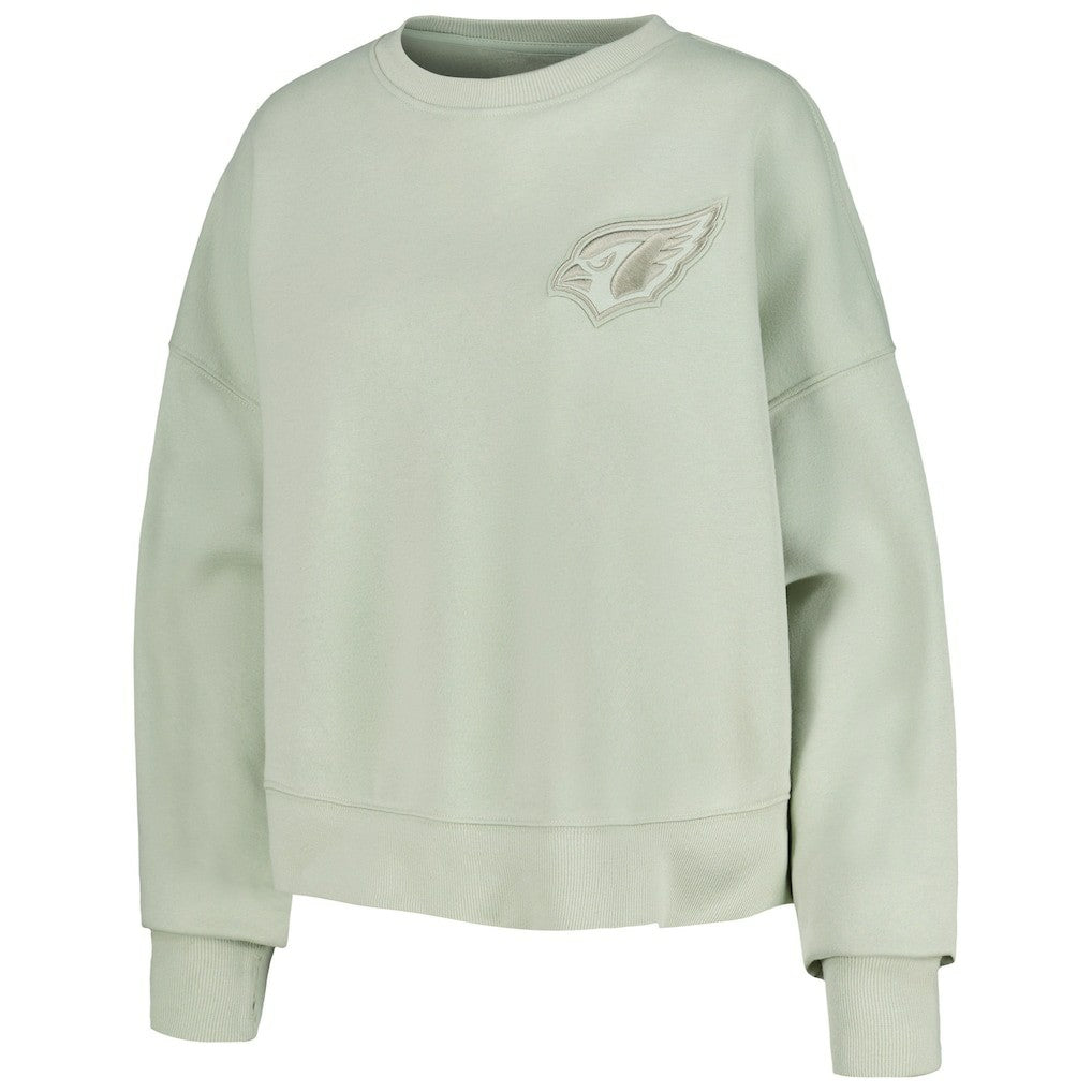 Arizona Cardinals Pro Standard Women's Oversized Cropped Neutral Pullover Sweatshirt Light Green | NFL