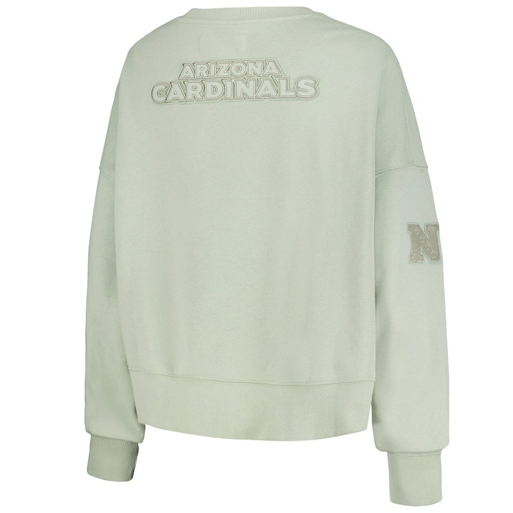 Arizona Cardinals Pro Standard Women's Oversized Cropped Neutral Pullover Sweatshirt Light Green | NFL