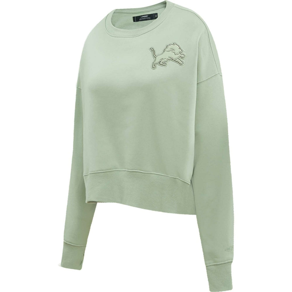 Detroit Lions Pro Standard Women's Oversized Cropped Neutral Pullover Sweatshirt Light Green | NFL