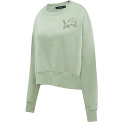 Detroit Lions Pro Standard Women's Oversized Cropped Neutral Pullover Sweatshirt Light Green | NFL