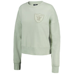 Las Vegas Raiders Pro Standard Women's Oversized Cropped Neutral Pullover Sweatshirt Light Green | NFL
