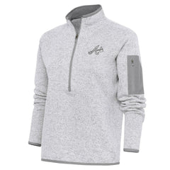 Atlanta Braves Antigua Women's Brushed Metallic Fortune Half-Zip Pullover Jacket - MLB