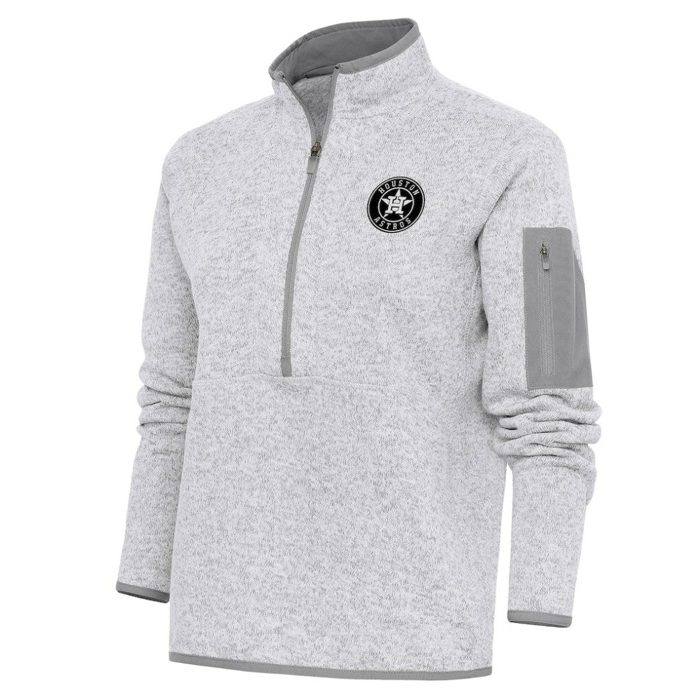 Houston Astros Antigua Women's Brushed Metallic Fortune Half-Zip Pullover Jacket - MLB