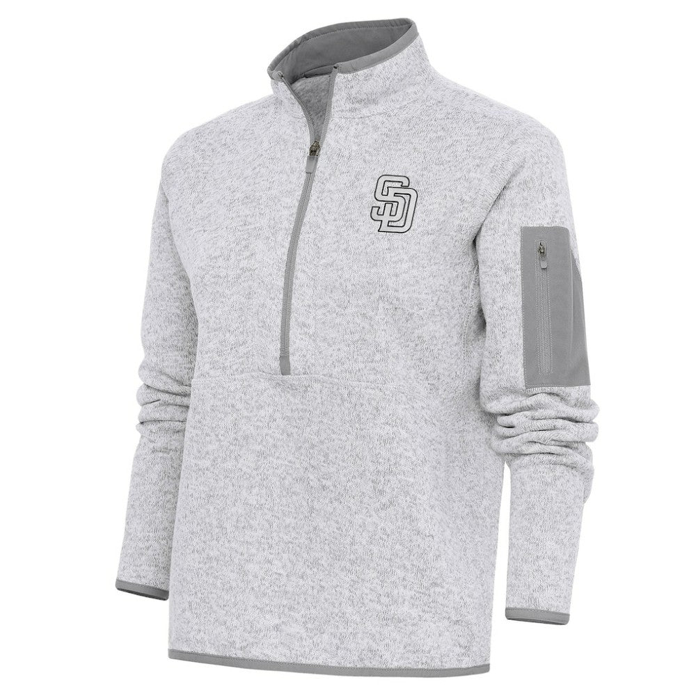 San Diego Padres Antigua Women's Brushed Metallic Fortune Half-Zip Pullover Jacket - MLB