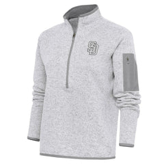 San Diego Padres Antigua Women's Brushed Metallic Fortune Half-Zip Pullover Jacket - MLB