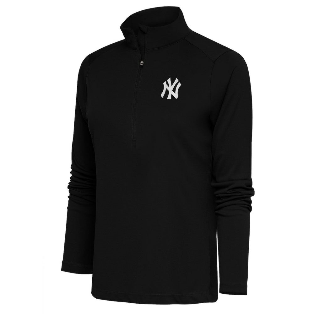 New York Yankees Antigua Women's Brushed Metallic Tribute Half-Zip Pullover Top - MLB