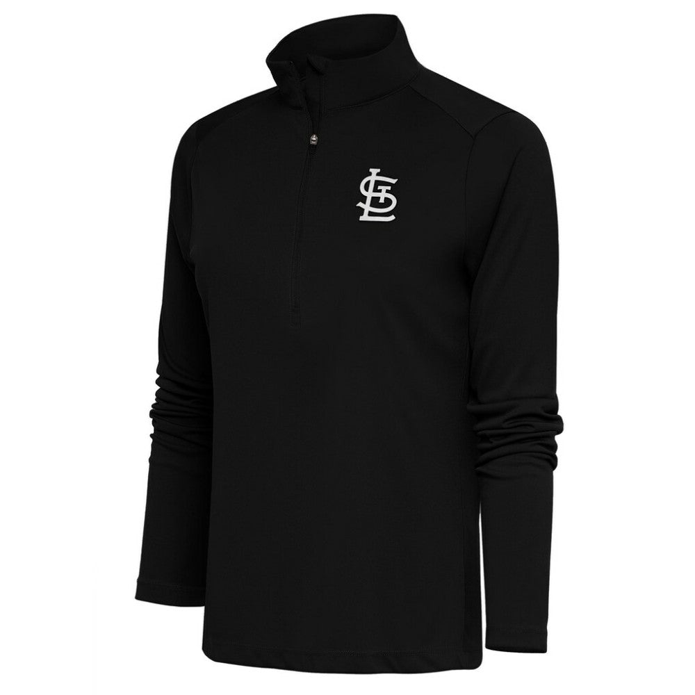 St. Louis Cardinals Antigua Women's Brushed Metallic Tribute Half-Zip Pullover Top - MLB