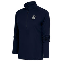 Detroit Tigers Antigua Women's Brushed Metallic Tribute Half-Zip Pullover Top - MLB