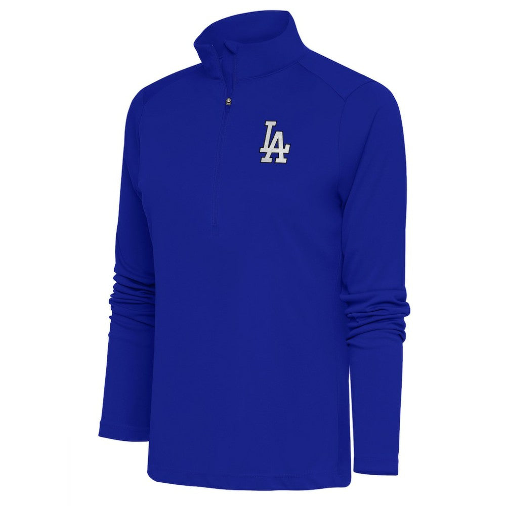 Los Angeles Dodgers Antigua Women's Brushed Metallic Tribute Half-Zip Pullover Top - MLB