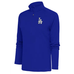 Los Angeles Dodgers Antigua Women's Brushed Metallic Tribute Half-Zip Pullover Top - MLB