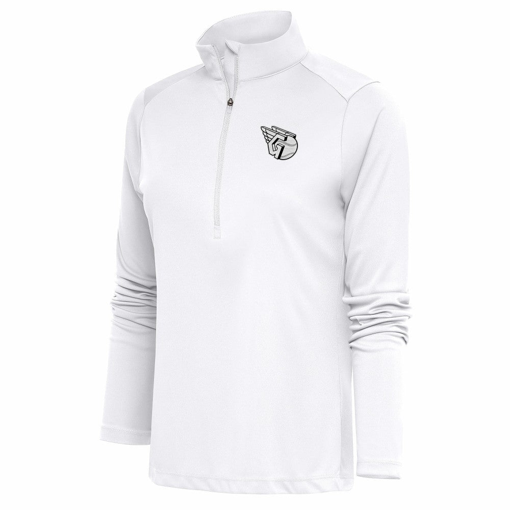 Cleveland Guardians Antigua Women's Brushed Metallic Tribute Half-Zip Pullover Top - MLB