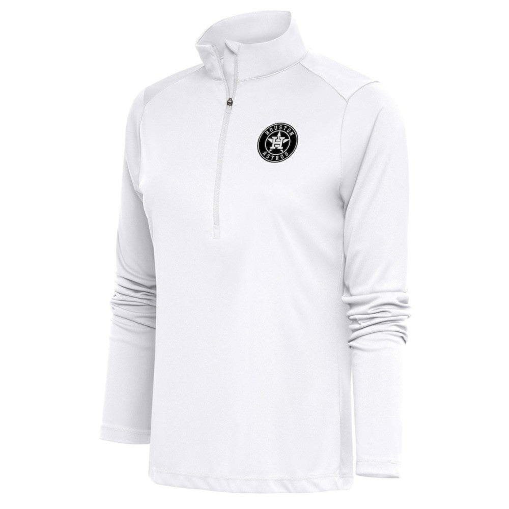 Houston Astros Antigua Women's Brushed Metallic Tribute Half-Zip Pullover Top - MLB