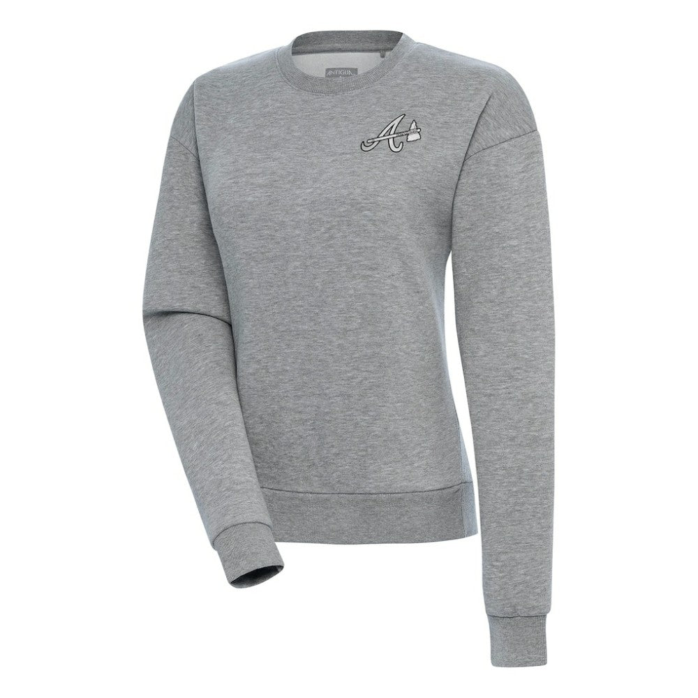 Atlanta Braves Antigua Women's Brushed Metallic Victory Pullover Sweatshirt - MLB