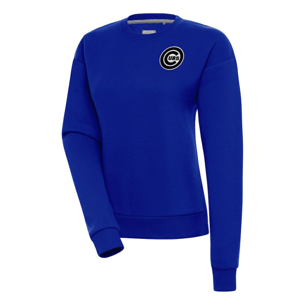 Chicago Cubs Antigua Women's Brushed Metallic Victory Pullover Sweatshirt - MLB