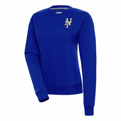 New York Mets Antigua Women's Brushed Metallic Victory Pullover Sweatshirt - MLB