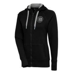 Chicago Cubs Antigua Women's Brushed Metallic Victory Full-Zip Hoodie - MLB