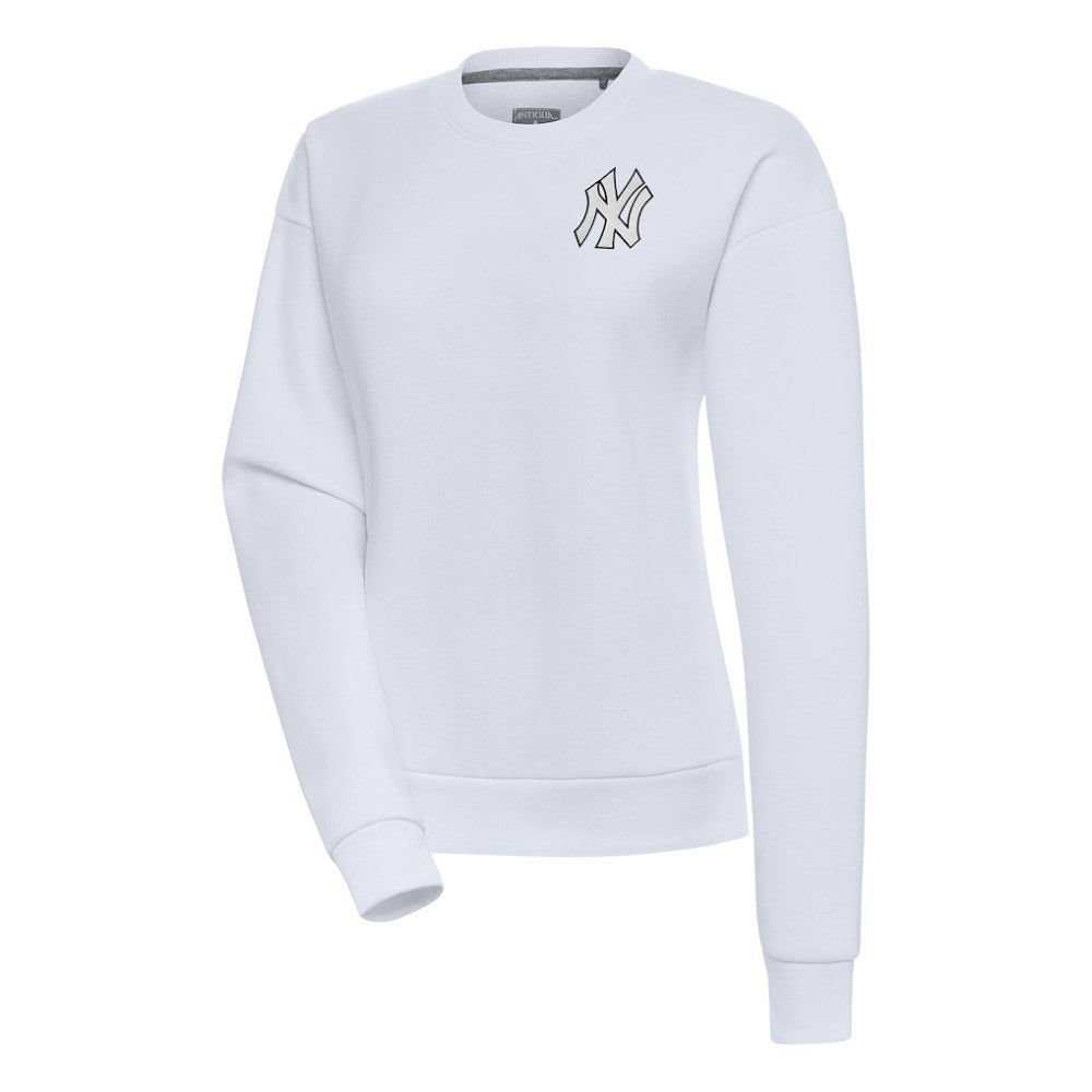 New York Yankees Antigua Women's Brushed Metallic Victory Pullover Sweatshirt - MLB