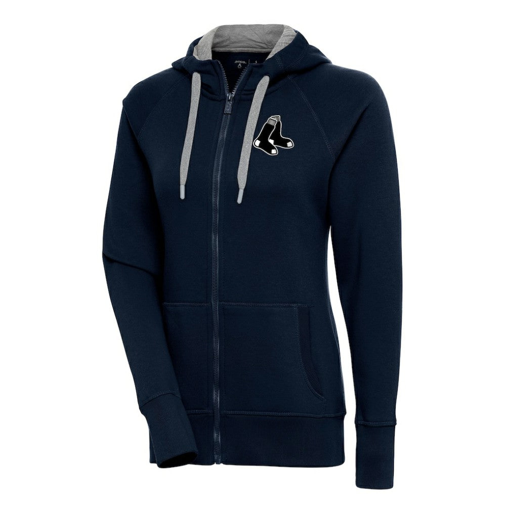 Boston Red Sox Antigua Women's Brushed Metallic Victory Full-Zip Hoodie - MLB