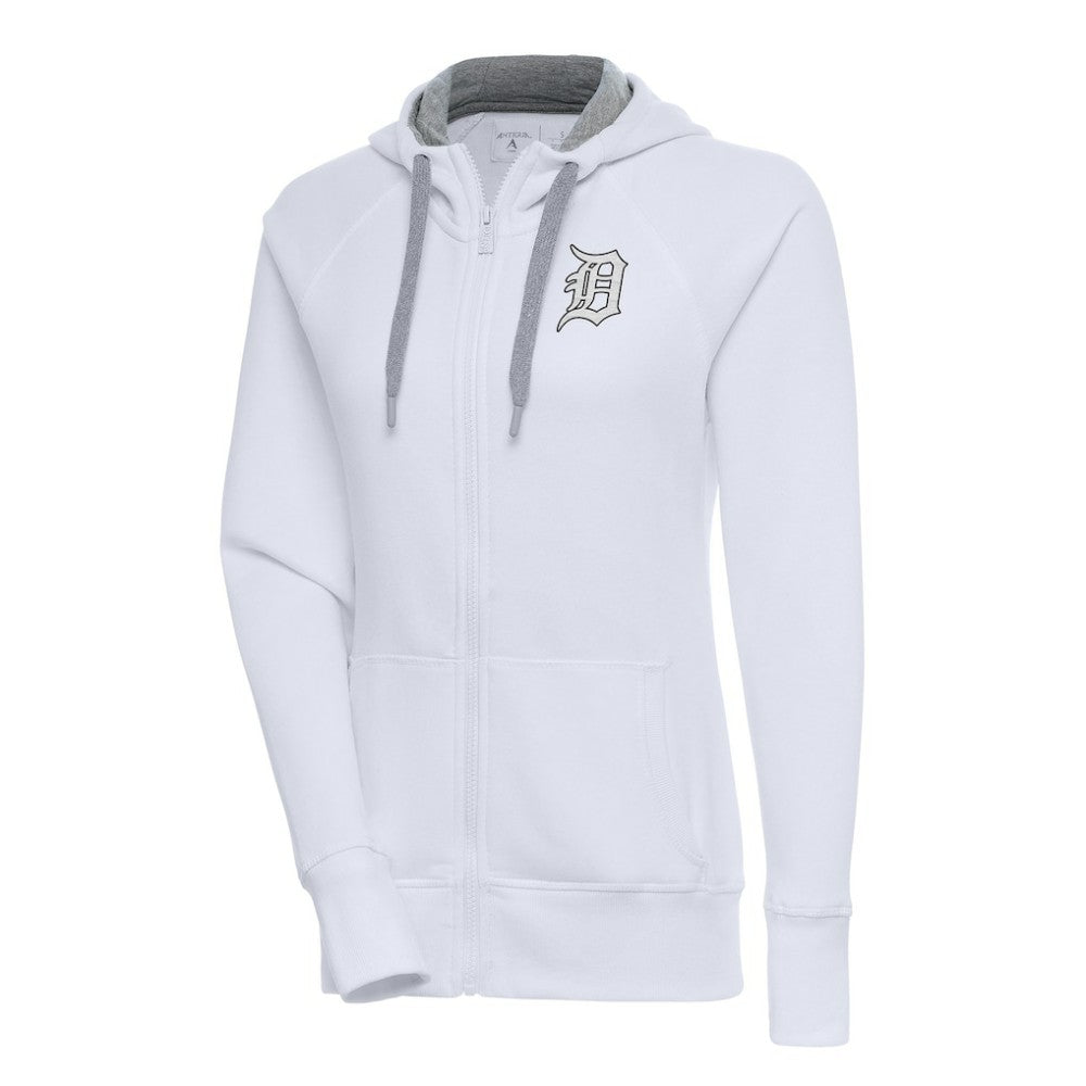Detroit Tigers Antigua Women's Brushed Metallic Victory Full-Zip Hoodie - MLB