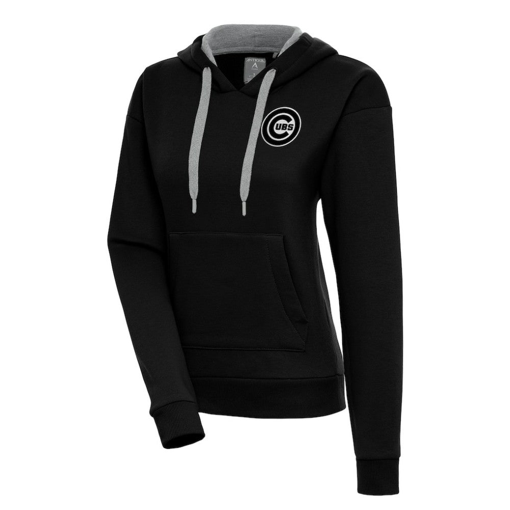 Chicago Cubs Antigua Women's Brushed Metallic Victory Pullover Hoodie - MLB
