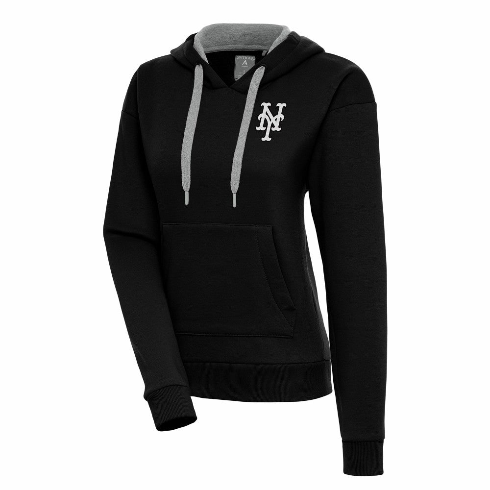 New York Mets Antigua Women's Brushed Metallic Victory Pullover Hoodie - MLB