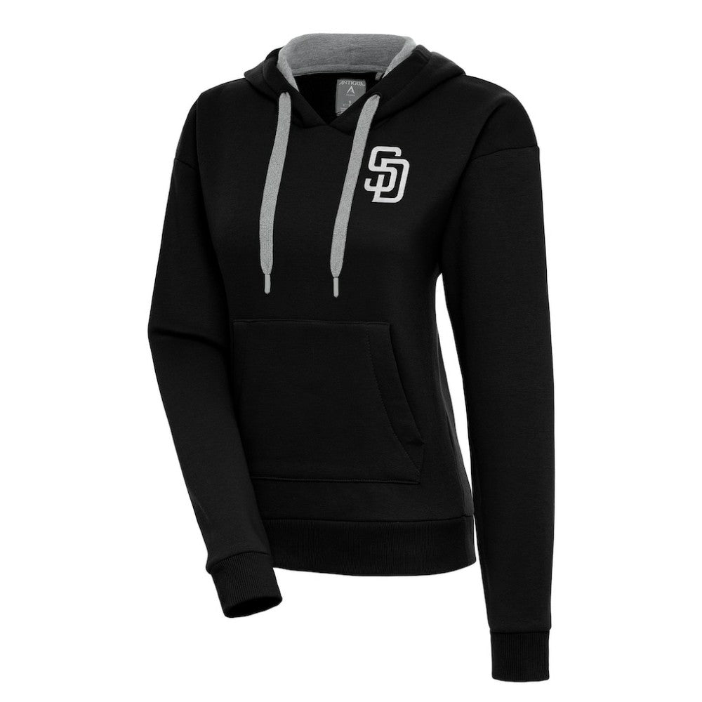 San Diego Padres Antigua Women's Brushed Metallic Victory Pullover Hoodie - MLB